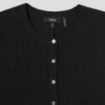 Theory Women Willow Crepe Sleeveless Henley Dress - Black