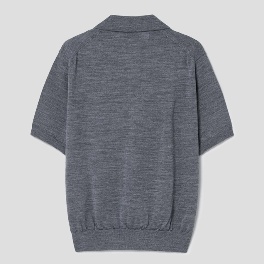 PLAY COMME DES GARÇONS (Unisex) Red Heart Wappen Short Sleeve Polo Knit – Grey