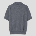 PLAY COMME DES GARÇONS (Unisex) Red Heart Wappen Short Sleeve Polo Knit – Grey