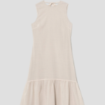 Theory Women Lightweight Wool Tier Tie Neck Dress - Sand