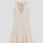 Theory Women Lightweight Wool Tier Tie Neck Dress - Sand