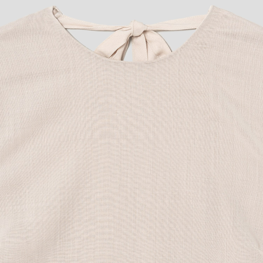 Theory Women Lightweight Wool Tier Tie Neck Dress - Sand