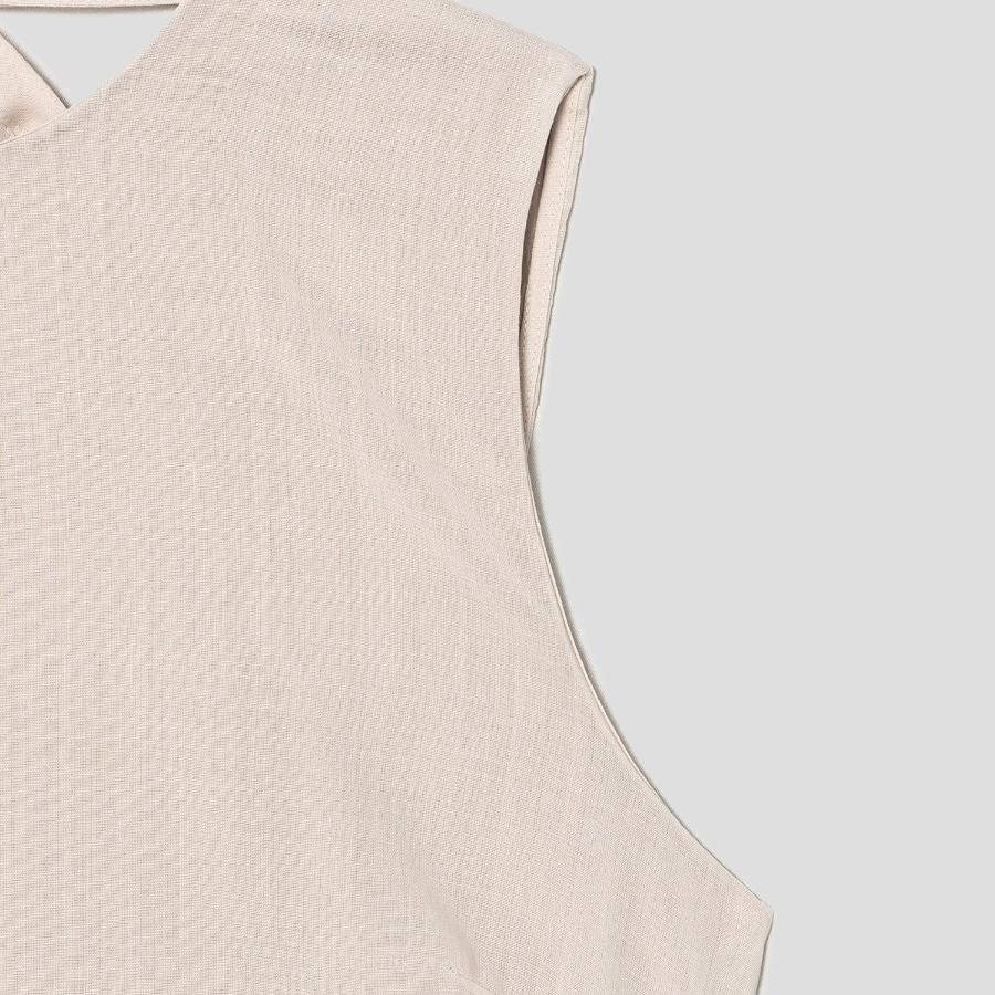 Theory Women Lightweight Wool Tier Tie Neck Dress - Sand