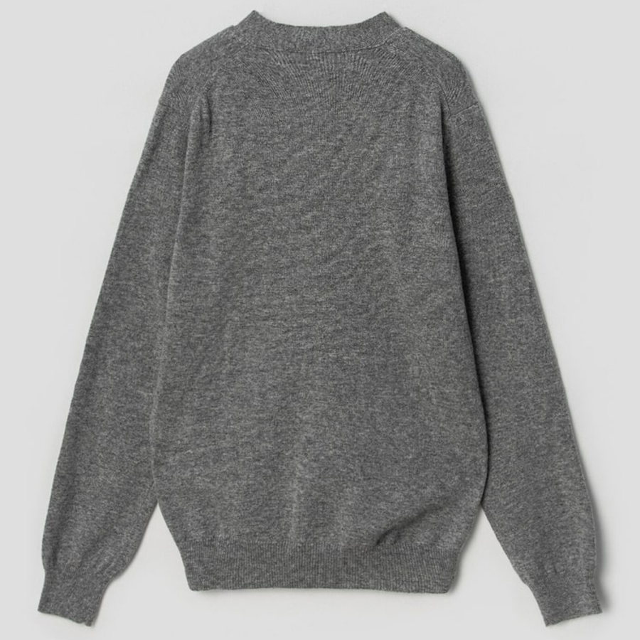 PLAY COMME DES GARÇONS (Unisex) White Heart Wappen Cardigan – Light Grey