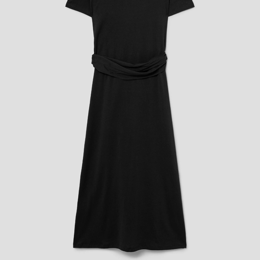 Theory Women Apex Cotton Tie Front Dress - Black