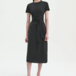 Theory Women Apex Cotton Tie Front Dress - Black