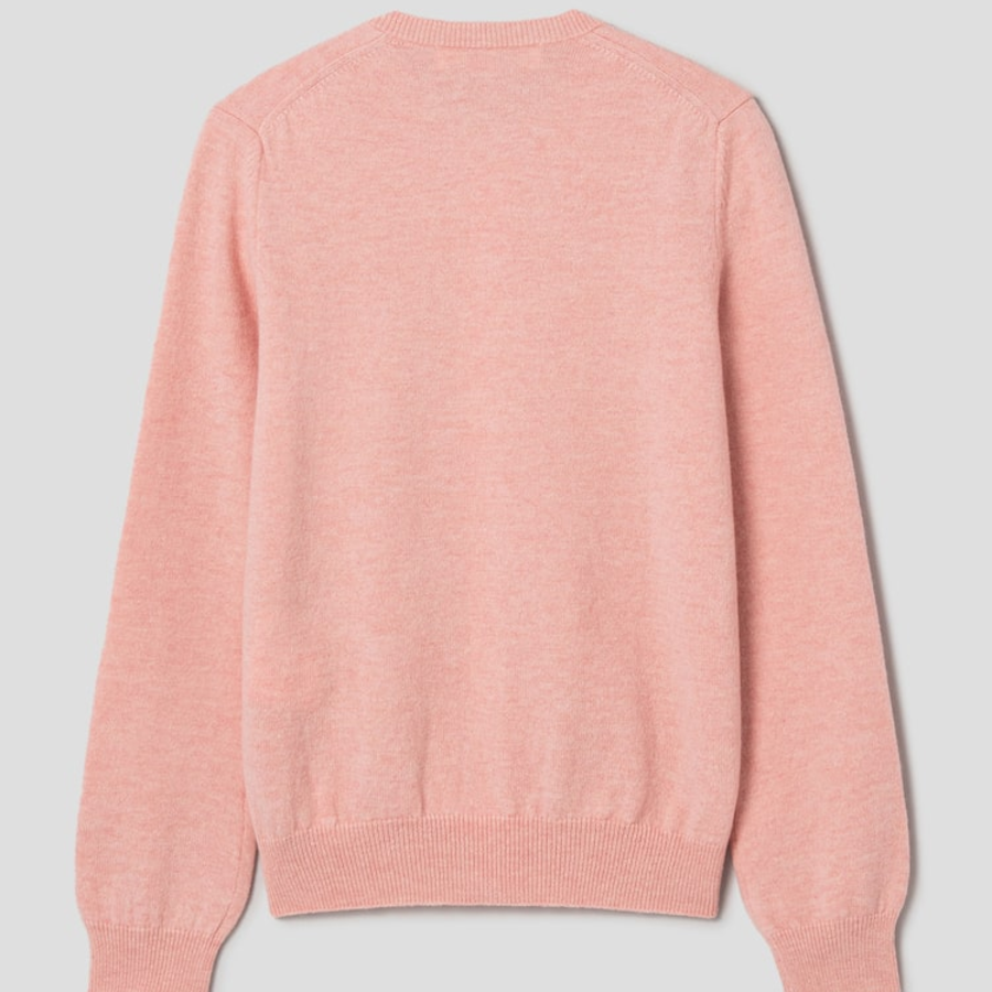 PLAY COMME DES GARÇONS (Unisex) Pastel Small Red Heart Wappen Cardigan – Light Pink