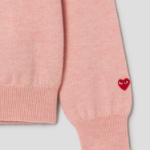 PLAY COMME DES GARÇONS (Unisex) Pastel Small Red Heart Wappen Cardigan – Light Pink