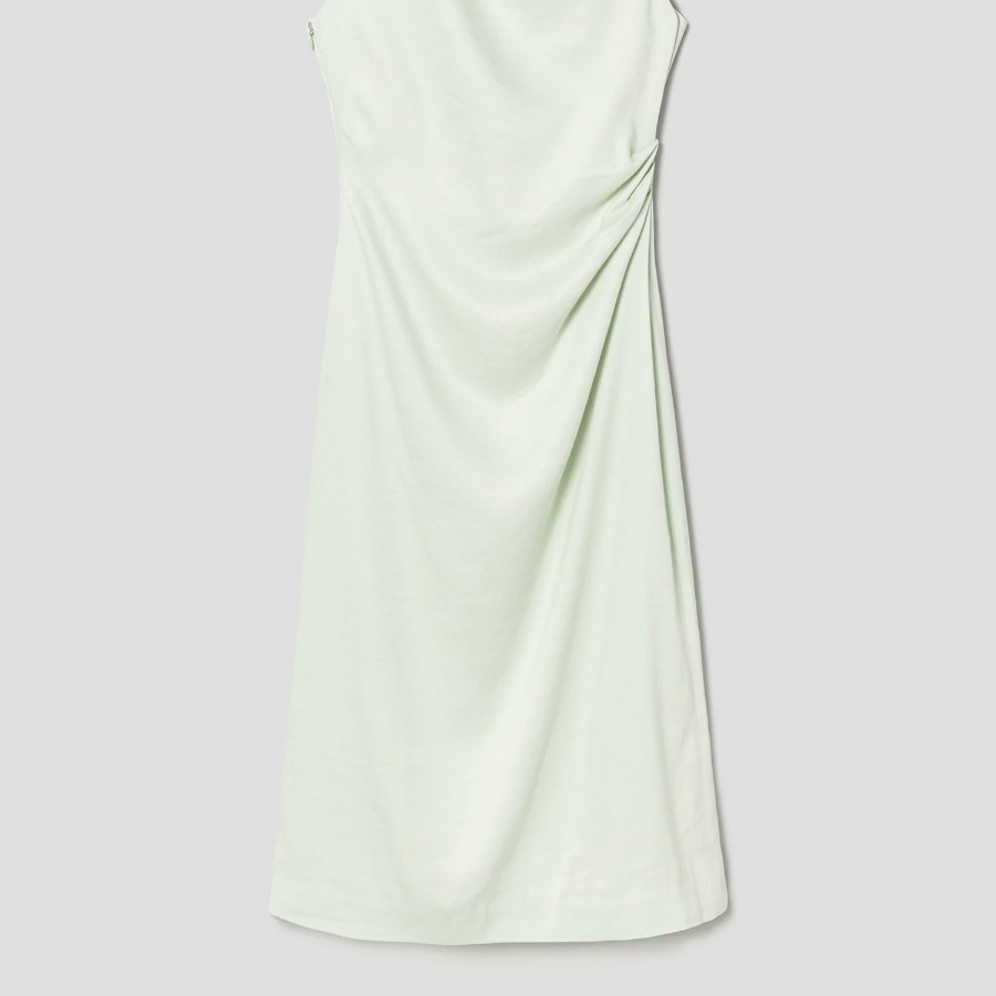 Theory Women Linen Viscose Shoulder Drape Dress - Aloe