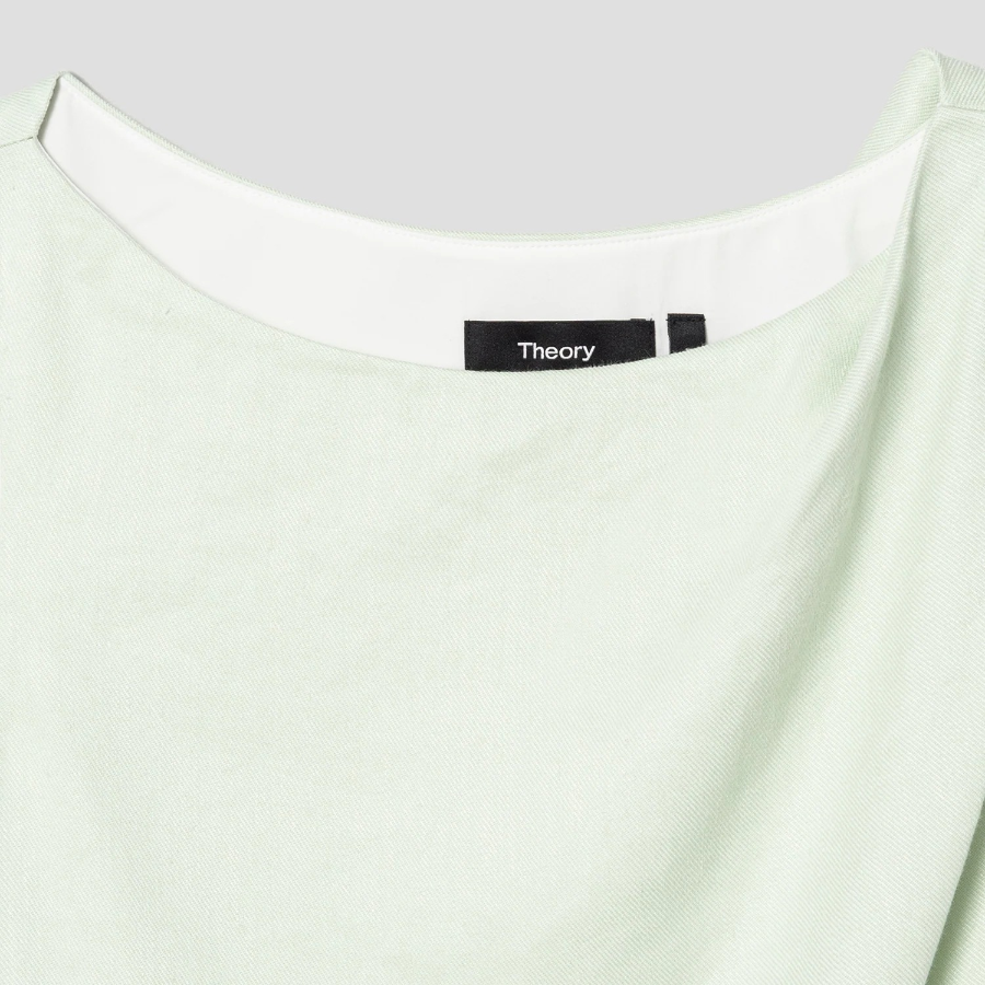 Theory Women Linen Viscose Shoulder Drape Dress - Aloe