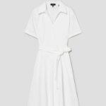 Theory Women White Crunch Slit Volume Dress - White