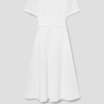 Theory Women White Crunch Slit Volume Dress - White