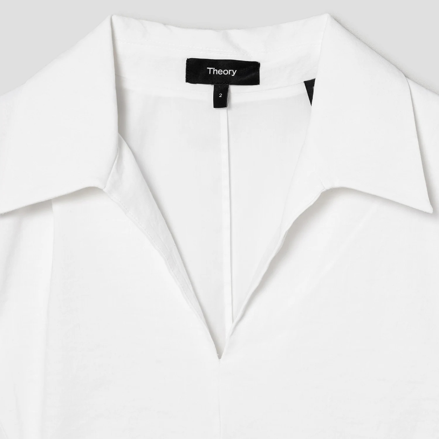 Theory Women White Crunch Slit Volume Dress - White