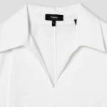 Theory Women White Crunch Slit Volume Dress - White