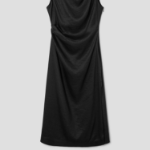 Theory Women Linen Viscose Shoulder Drape Dress - Black