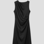 Theory Women Linen Viscose Shoulder Drape Dress - Black