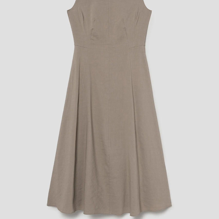 Theory Women Good Crunch Seam Crew Neck Dress - Soft Taupe