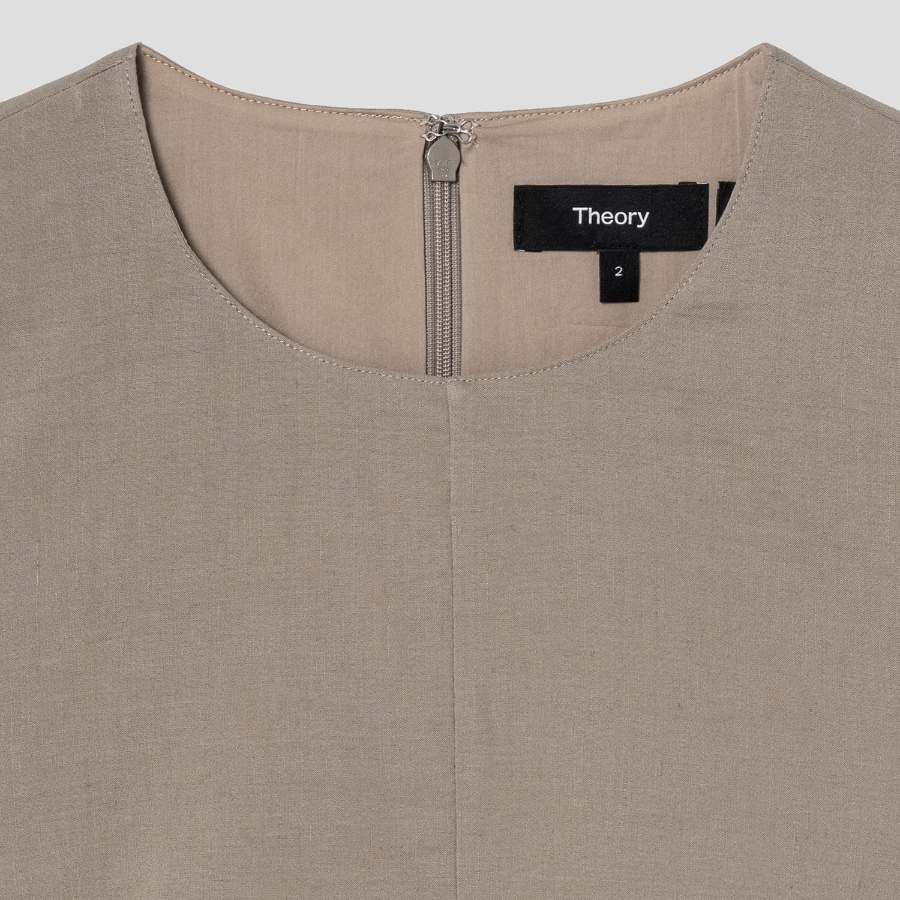 Theory Women Good Crunch Seam Crew Neck Dress - Soft Taupe