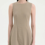 Theory Women Good Crunch Seam Crew Neck Dress - Soft Taupe
