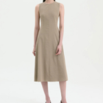 Theory Women Good Crunch Seam Crew Neck Dress - Soft Taupe