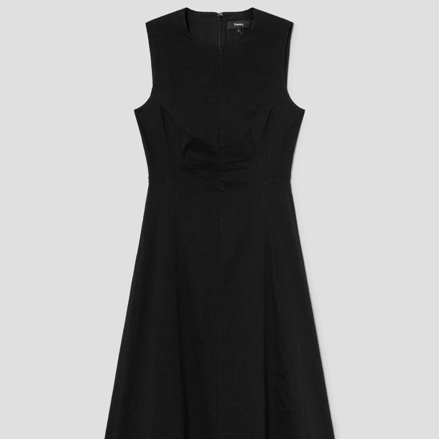 Theory Women Good Crunch Seam Crew Neck Dress - Black