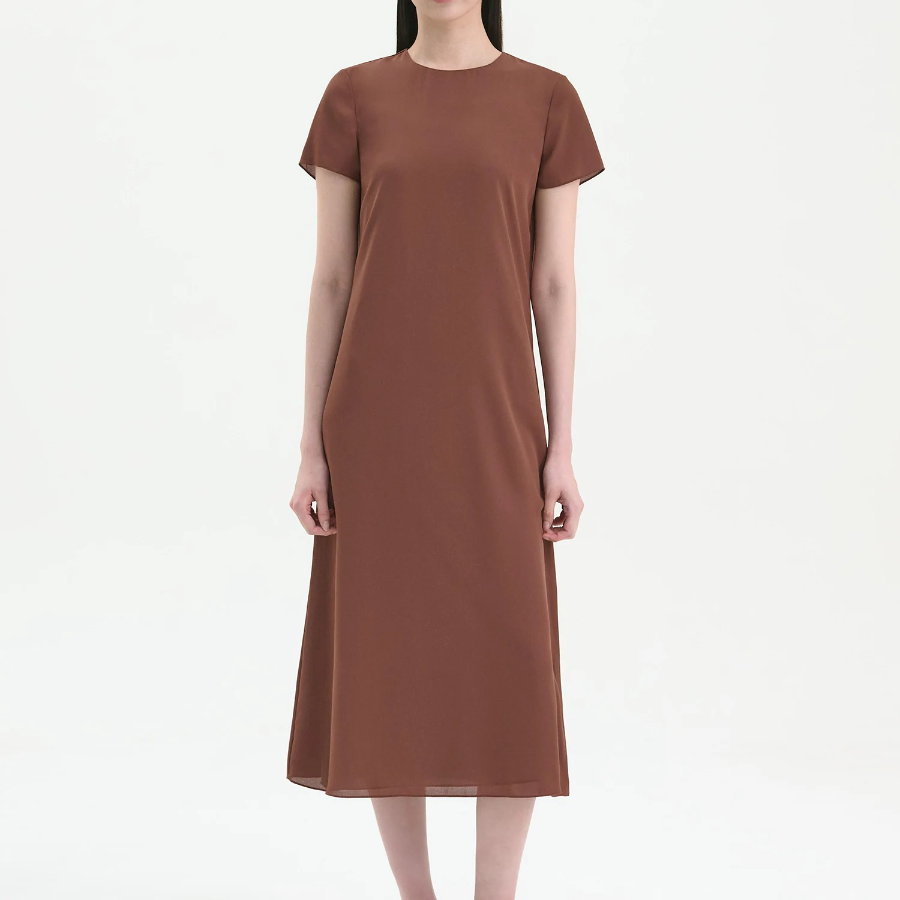 Theory Women Poly Georgette Maxi Dress - Marron