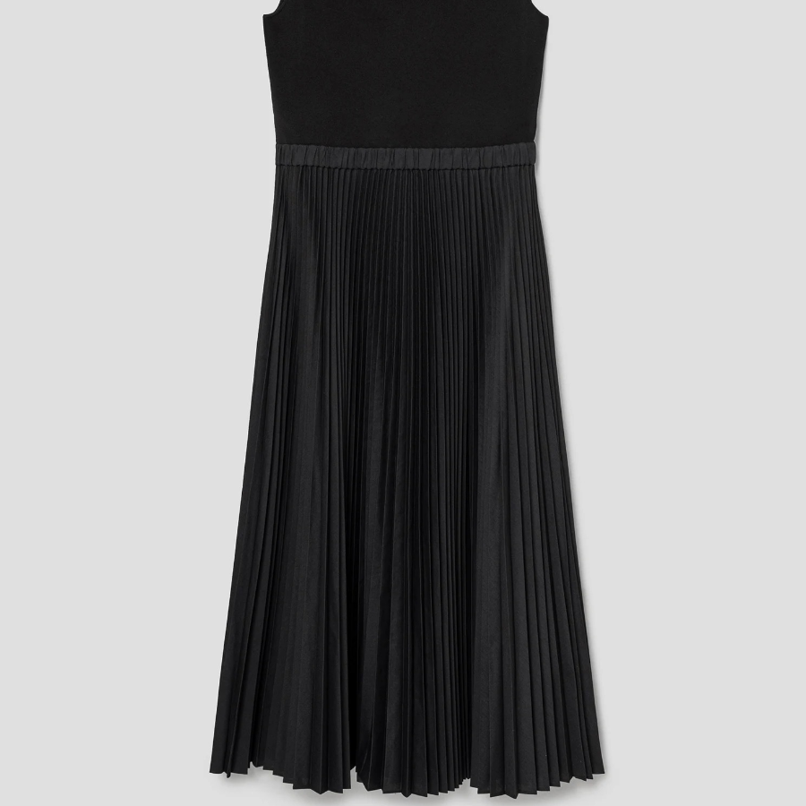 Theory Women Sleek Poplin Full Pleats Dress - Black