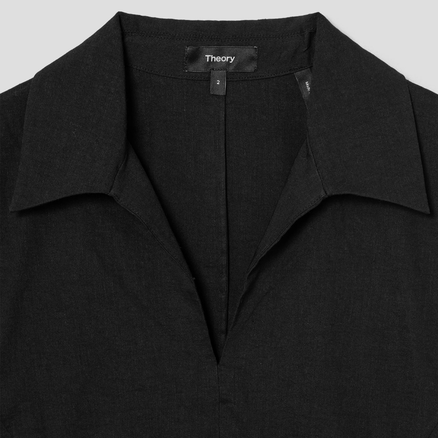 Theory Women Good Crunch Slit Volume Dress - Black