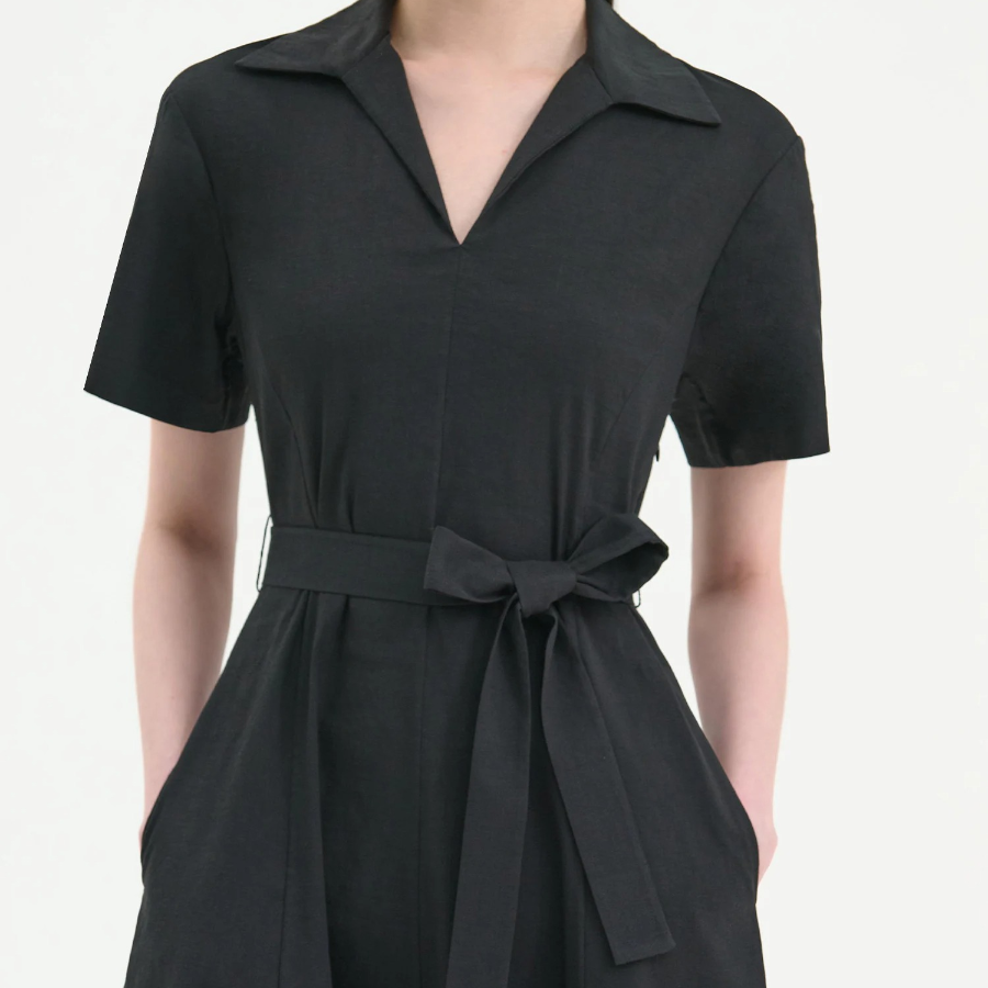 Theory Women Good Crunch Slit Volume Dress - Black