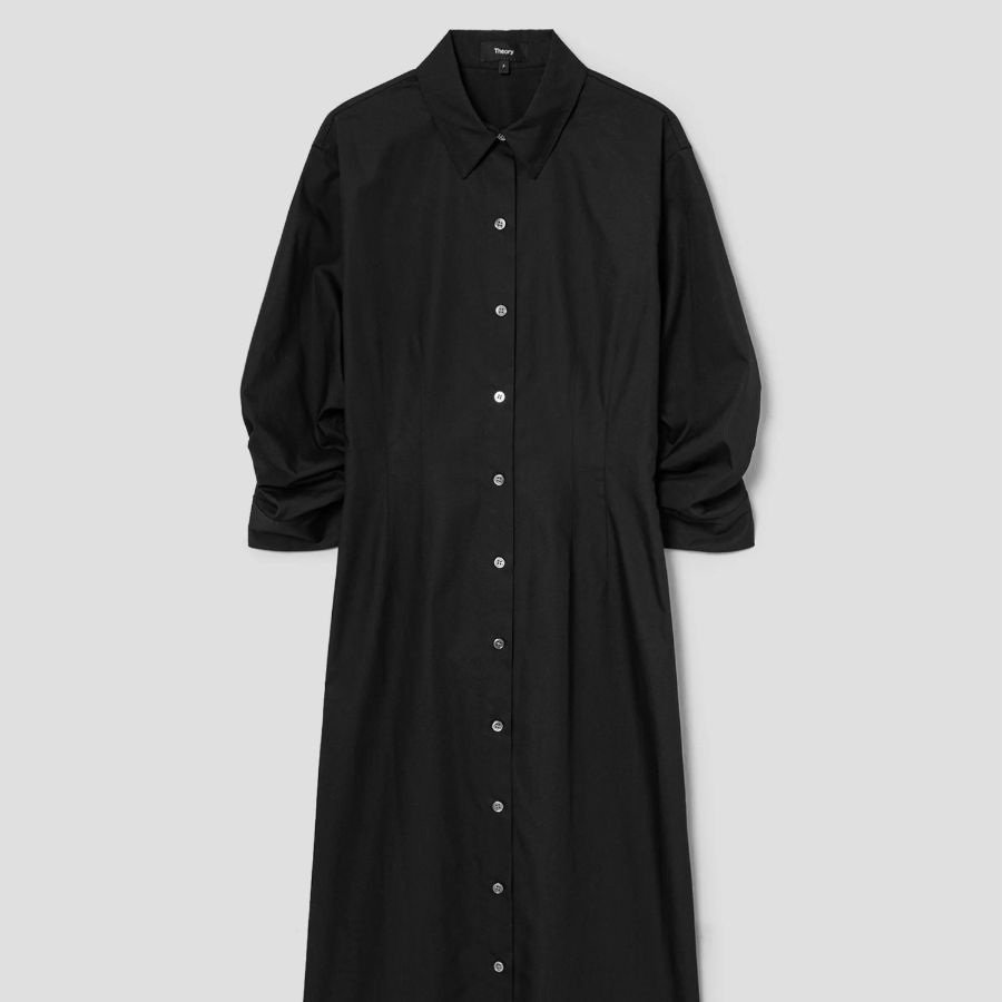 Theory Women Sleek Poplin Fixed Sleeve Dress - Black