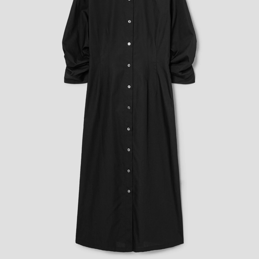 Theory Women Sleek Poplin Fixed Sleeve Dress - Black