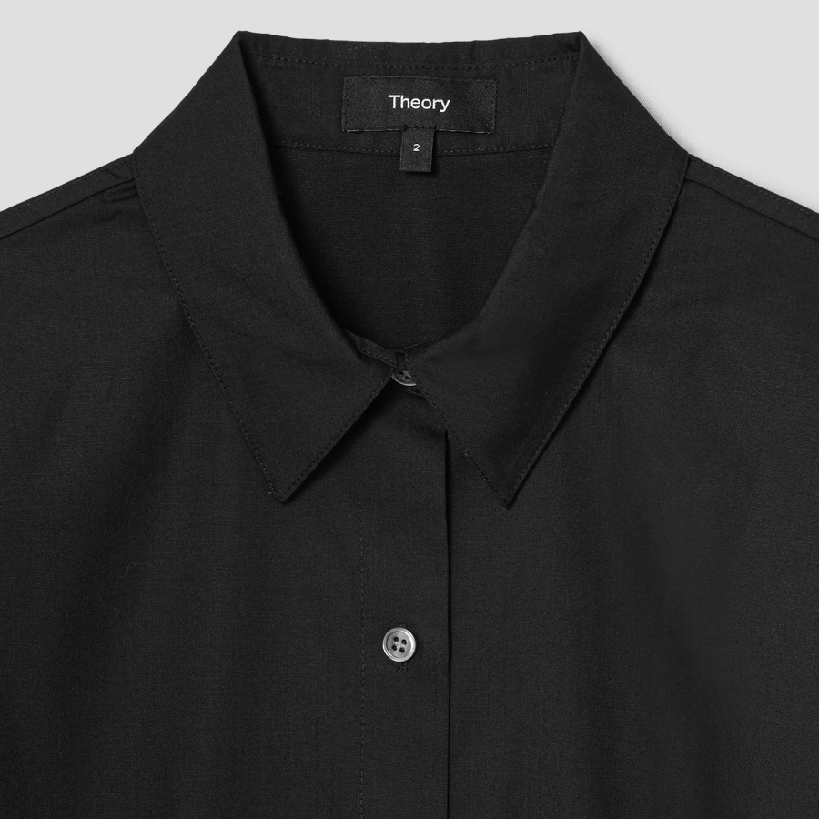 Theory Women Sleek Poplin Fixed Sleeve Dress - Black