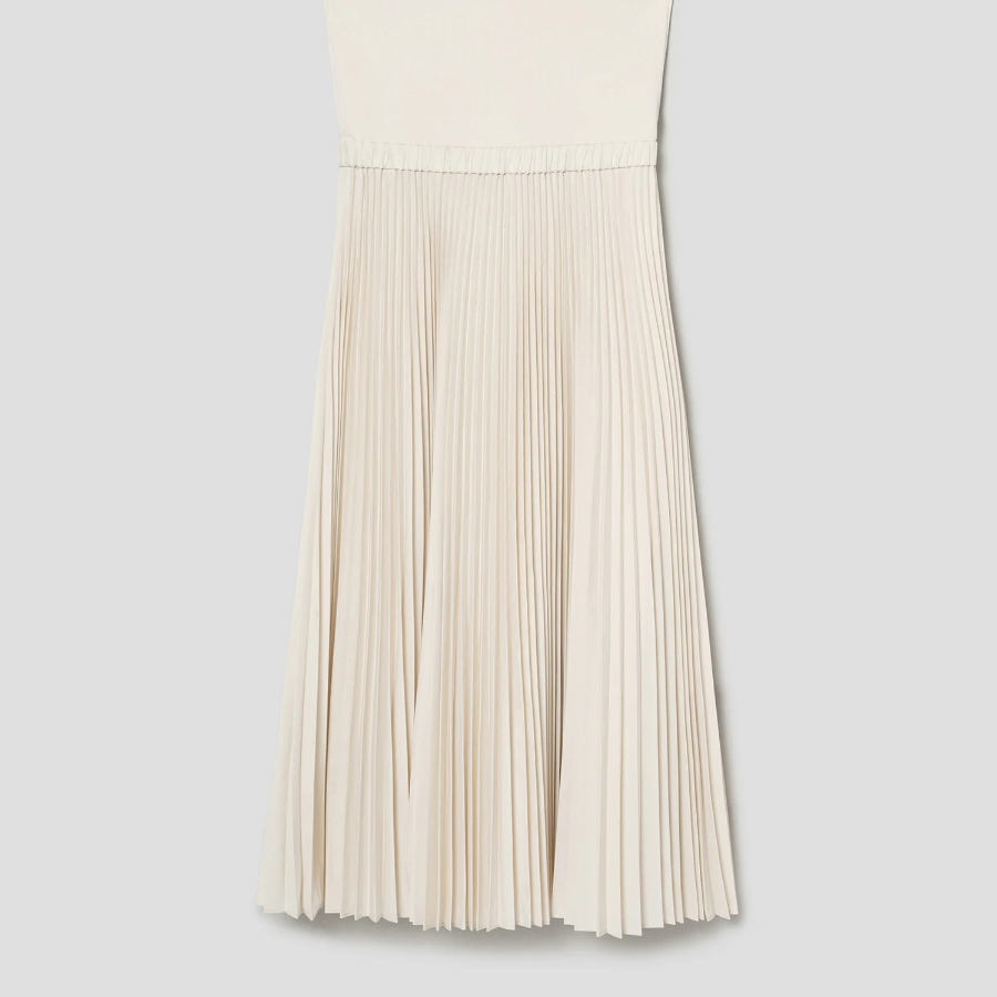 Theory Women Sleek Poplin Full Pleats Dress - White