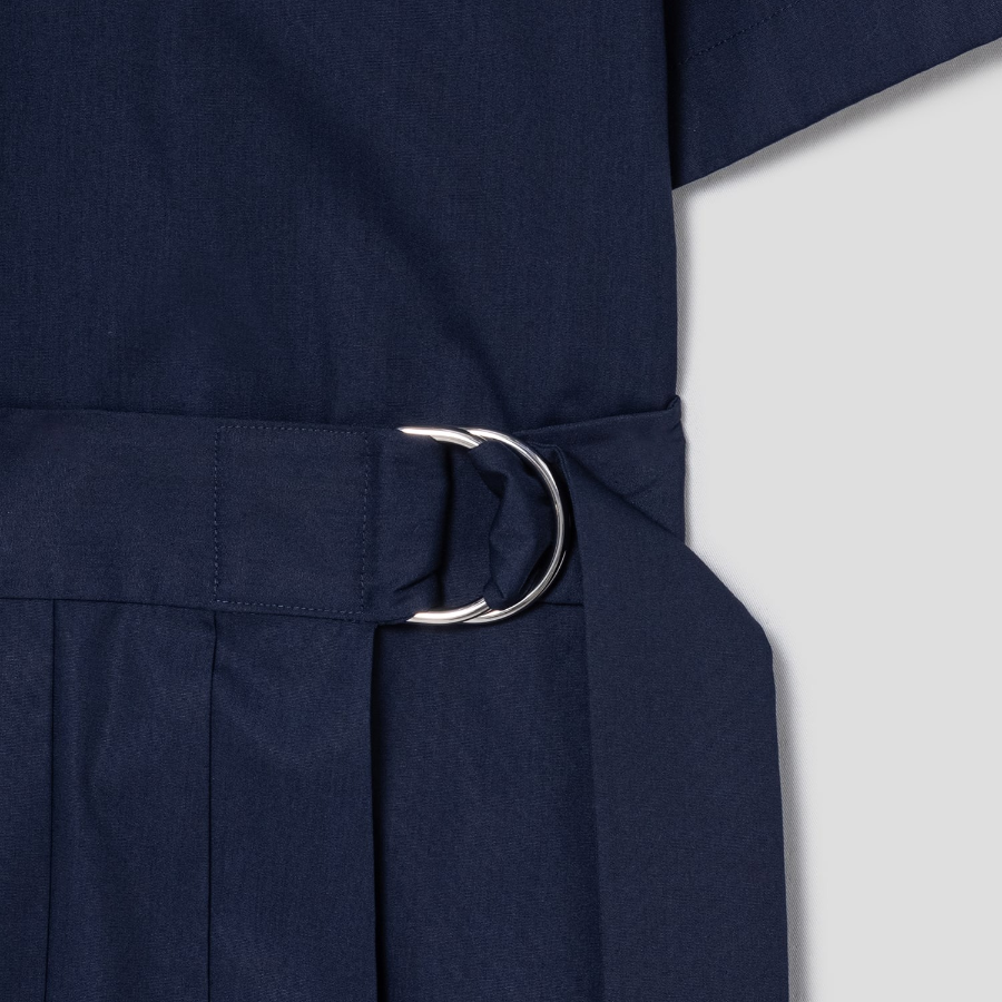 Theory Women Sleek Poplin Pleats Wrap Dress - Nocturne Navy