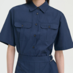 Theory Women Sleek Poplin Pleats Wrap Dress - Nocturne Navy