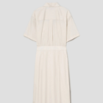 Theory Women Sleek Poplin Pleats Wrap Dress - Eggshell