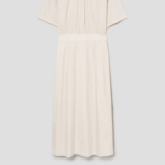 Theory Women Sleek Poplin Pleats Wrap Dress - Eggshell