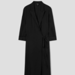 Theory Women Silk Georgette Lapel Overlap Dress - Black