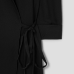 Theory Women Silk Georgette Lapel Overlap Dress - Black