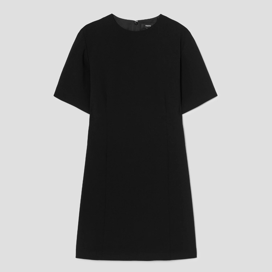 Theory Women Admiral Crepe Boxy T Sleeve Dress - Black