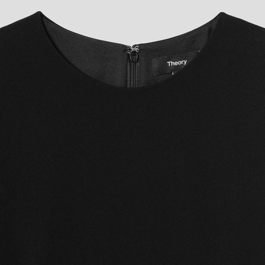 Theory Women Admiral Crepe Boxy T Sleeve Dress - Black