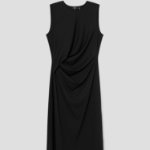 Theory Women Sweater Jersey Drape Tuck Dress - Black