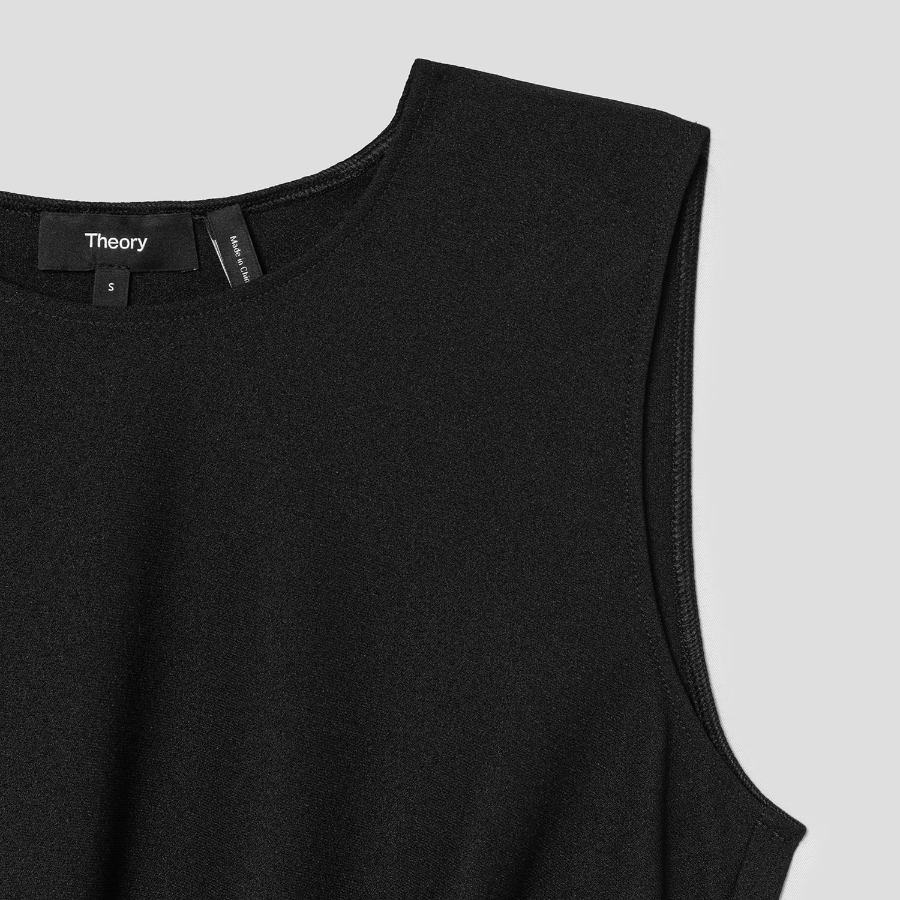 Theory Women Sweater Jersey Drape Tuck Dress - Black