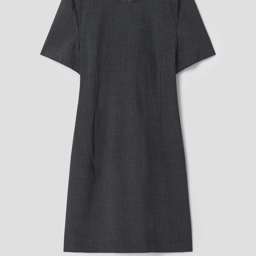 Theory Women Good Wool Jatinn Dress - Charcoal Melange