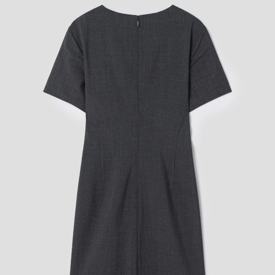 Theory Women Good Wool Jatinn Dress - Charcoal Melange