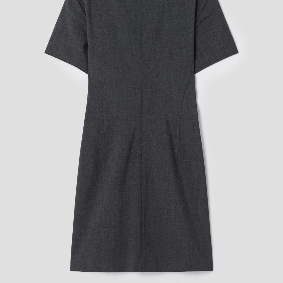 Theory Women Good Wool Jatinn Dress - Charcoal Melange