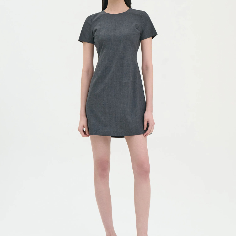 Theory Women Good Wool Jatinn Dress - Charcoal Melange