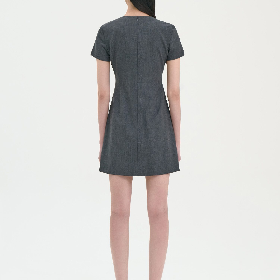 Theory Women Good Wool Jatinn Dress - Charcoal Melange