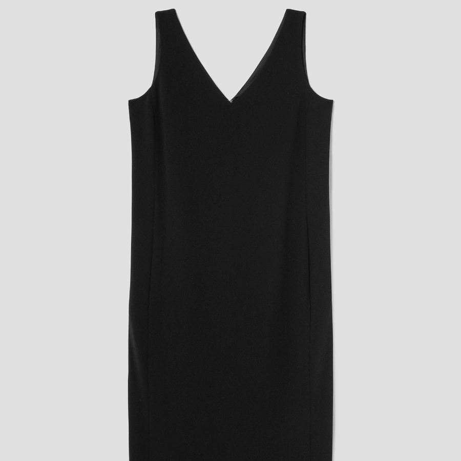 Theory Women Admiral Crepe Sleveeless Vneck Dress - Black