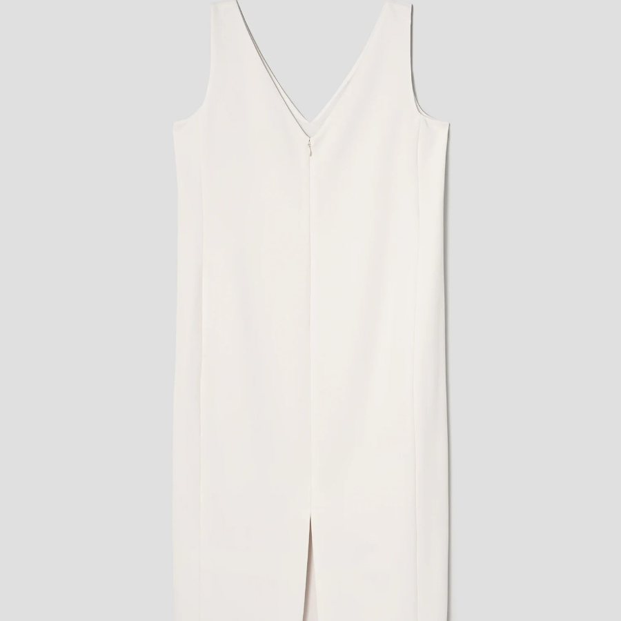 Theory Women Admiral Crepe Sleveeless Vneck Dress - Rice